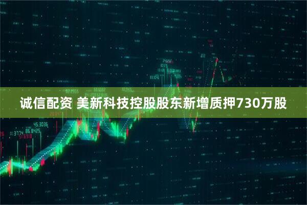 诚信配资 美新科技控股股东新增质押730万股